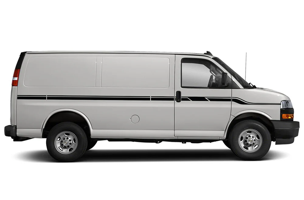 Line Stripes Graphics Vinyl Decals Compatible with Chevrolet Express