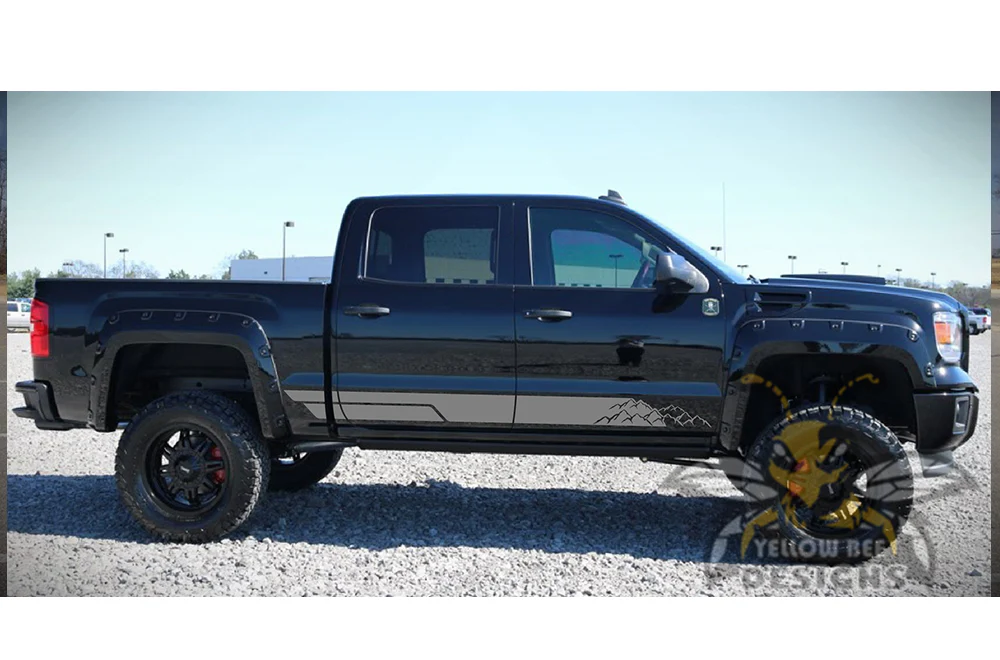 Lower Adventure Side Stripes Graphics Vinyl Decals Compatible with GMC Sierra Crew Cab - Image 3