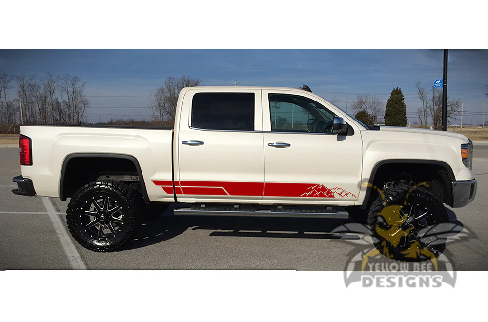 Lower Adventure Side Stripes Graphics Vinyl Decals Compatible with GMC Sierra Crew Cab - Image 4