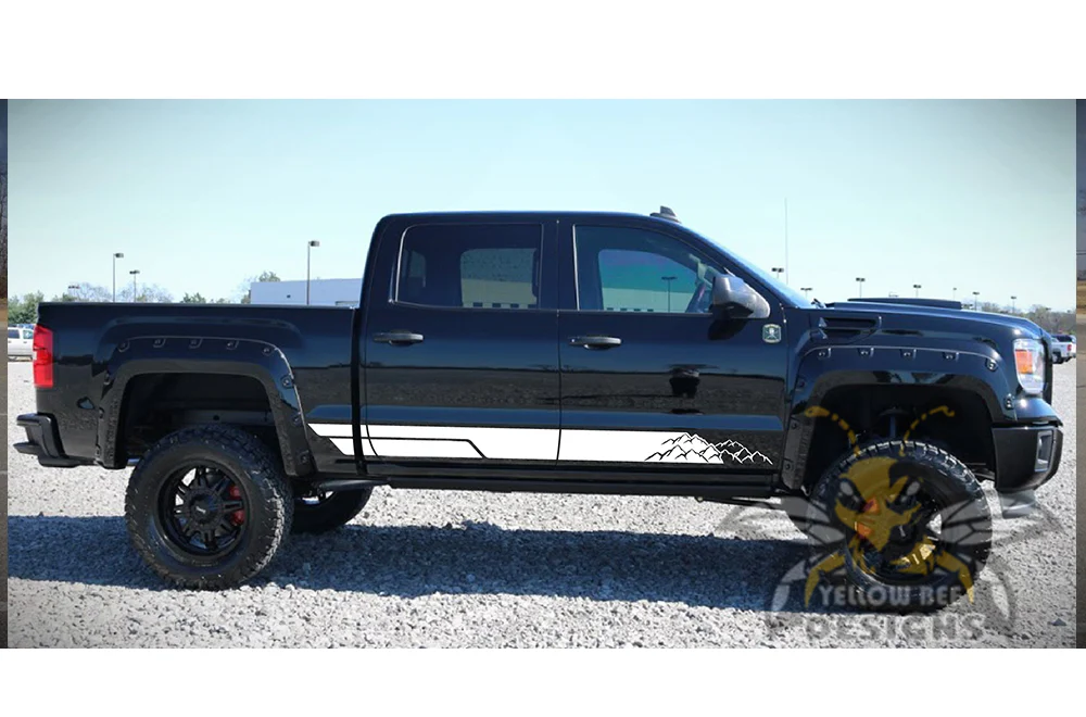 Lower Adventure Side Stripes Graphics Vinyl Decals Compatible with GMC Sierra Crew Cab - Image 5