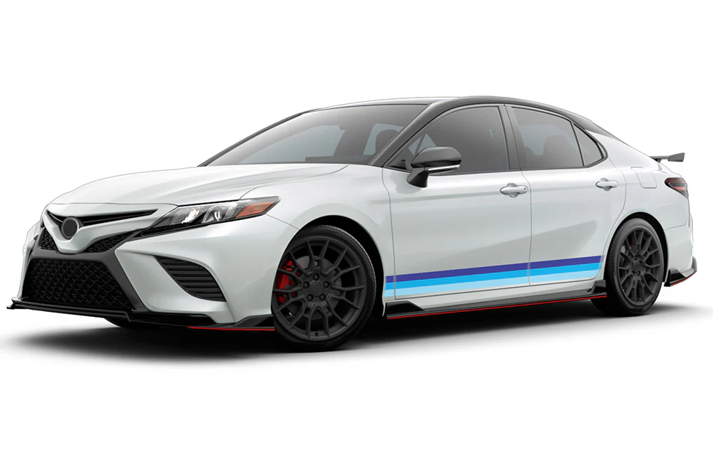 Lower Belt Blue Shades Stripes Graphics Vinyl Compatible decals for Toyota Camry
