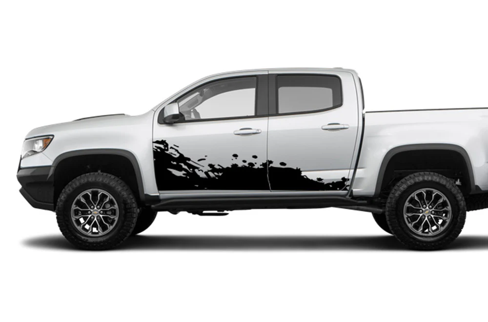 Lower Door Paint Splash Graphics Vinyl Decals Compatible with Chevrolet Colorado Crew Cab