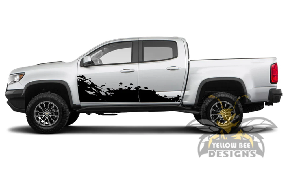 Lower Door Paint Splash Graphics Vinyl Decals Compatible with Chevrolet Colorado Crew Cab - Image 2