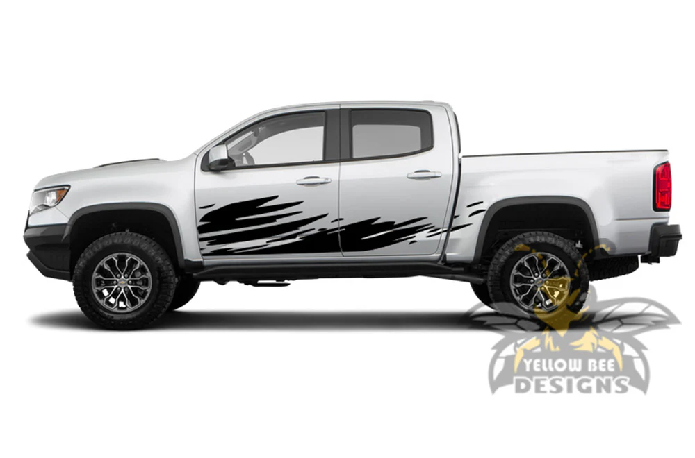 Lower Door Splash Graphics Vinyl Decals Compatible with Chevrolet Colorado Crew Cab - Image 2