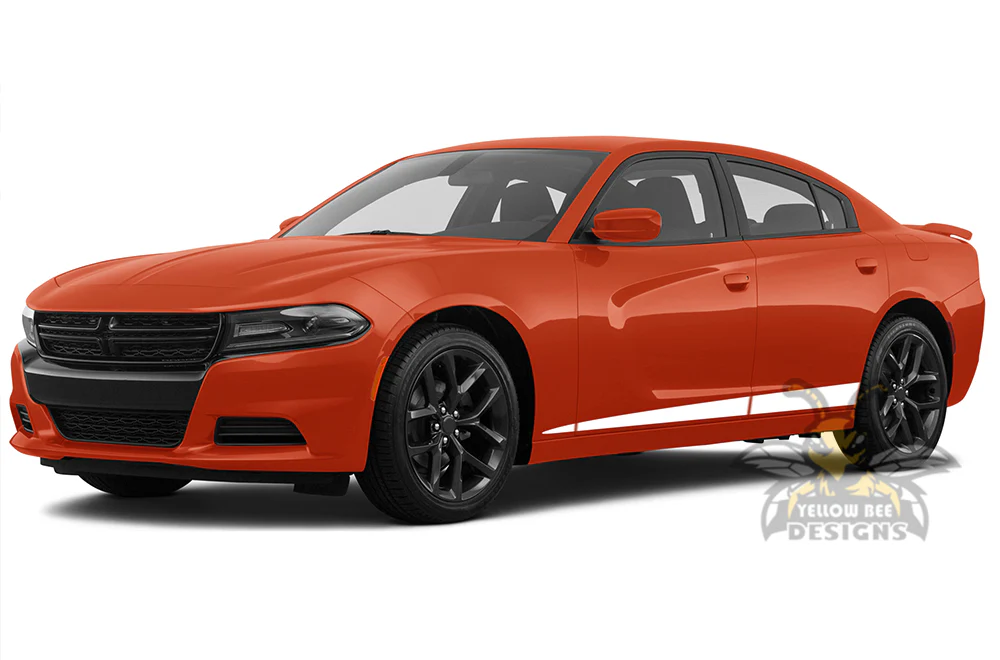 Lower Edge Stripes Graphics Vinyl Decal Compatible with Dodge Charger - Image 2