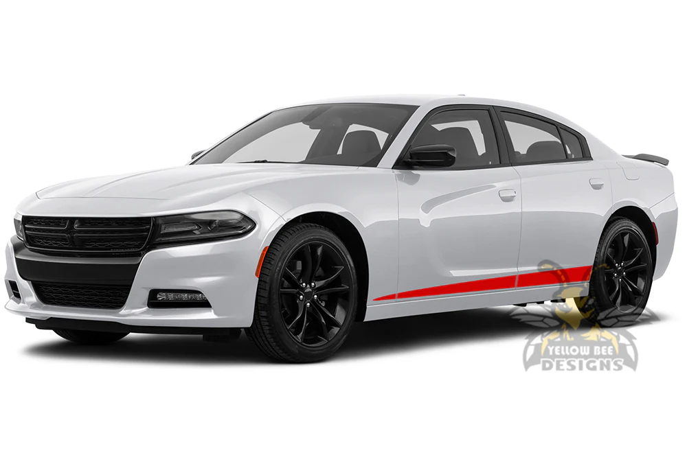 Lower Edge Stripes Graphics Vinyl Decal Compatible with Dodge Charger - Image 3