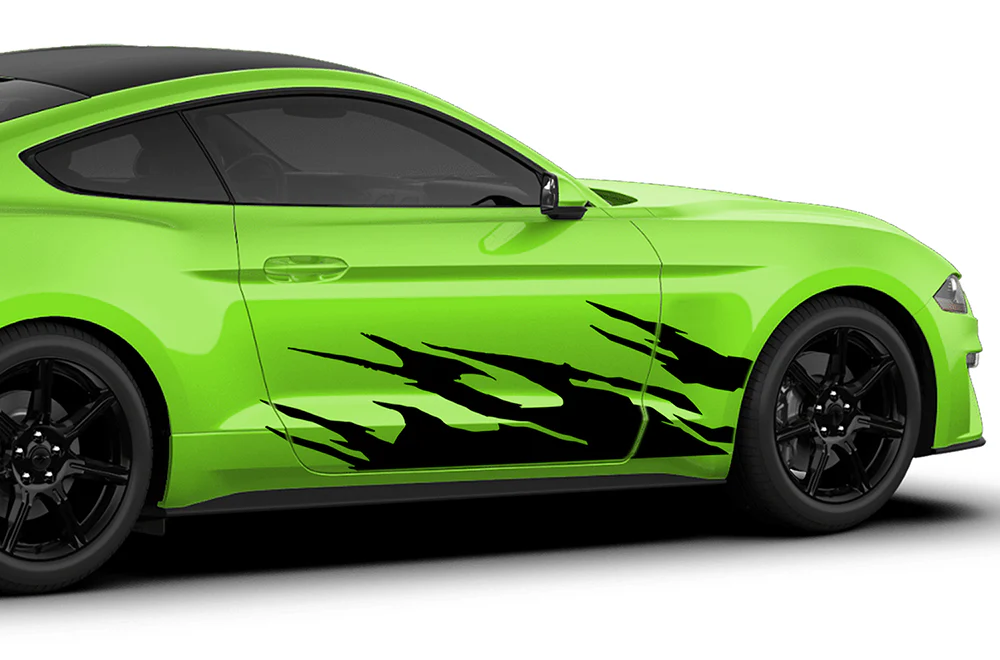 Lower Fire Decals Graphics Vinyl Decals Compatible with Ford Mustang
