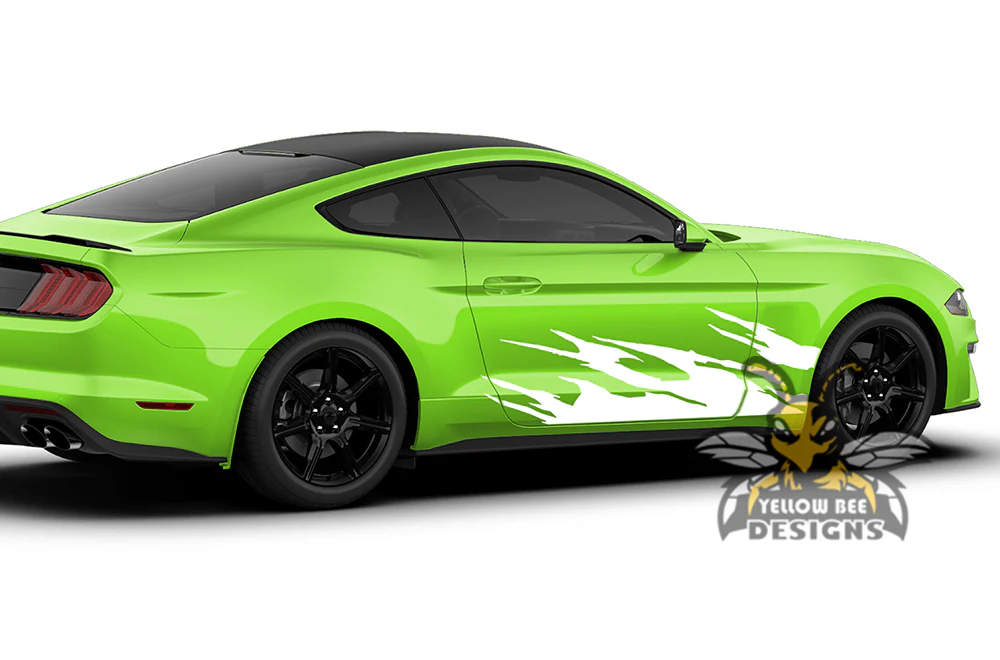 Lower Fire Decals Graphics Vinyl Decals Compatible with Ford Mustang - Image 2