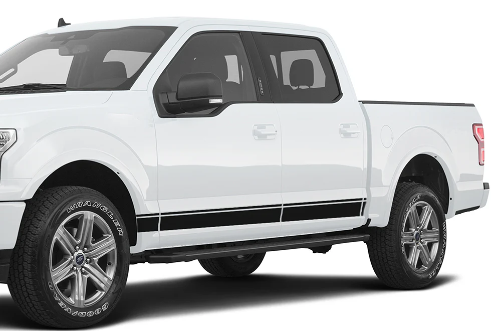 Lower Line Side Stripes Graphics Vinyl Decals Compatible with Ford F150 Super Crew Cab 5.5''