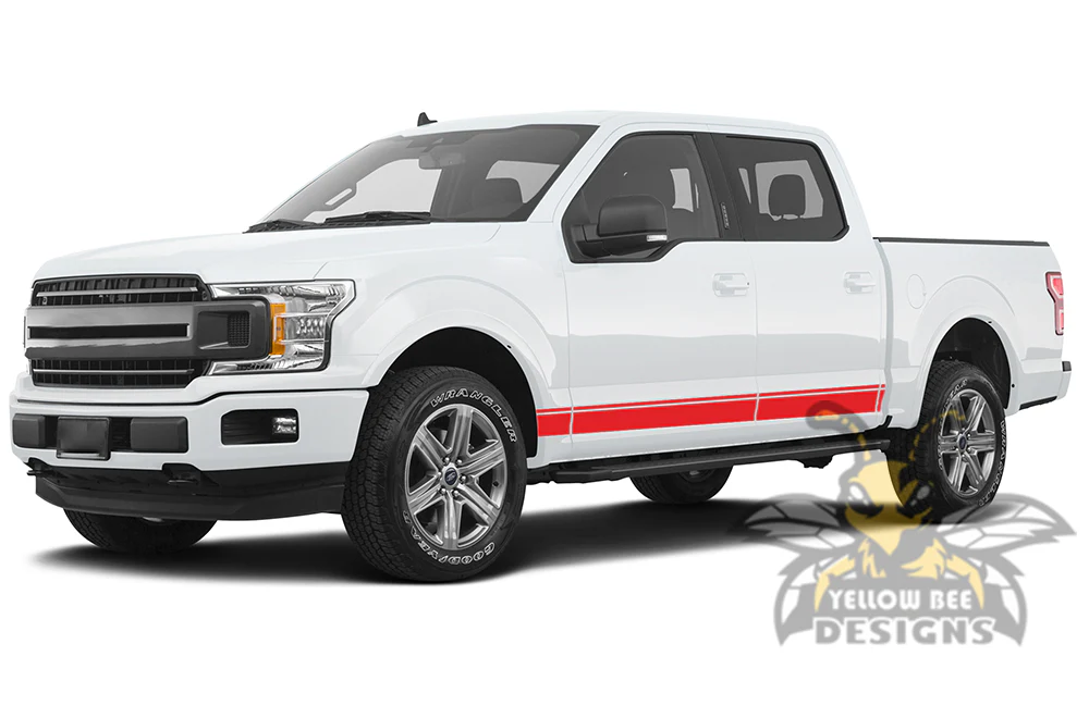 Lower Line Side Stripes Graphics Vinyl Decals Compatible with Ford F150 Super Crew Cab 5.5'' - Image 3