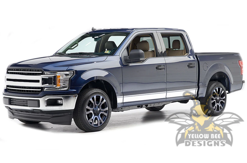 Lower Line Side Stripes Graphics Vinyl Decals Compatible with Ford F150 Super Crew Cab 5.5'' - Image 4