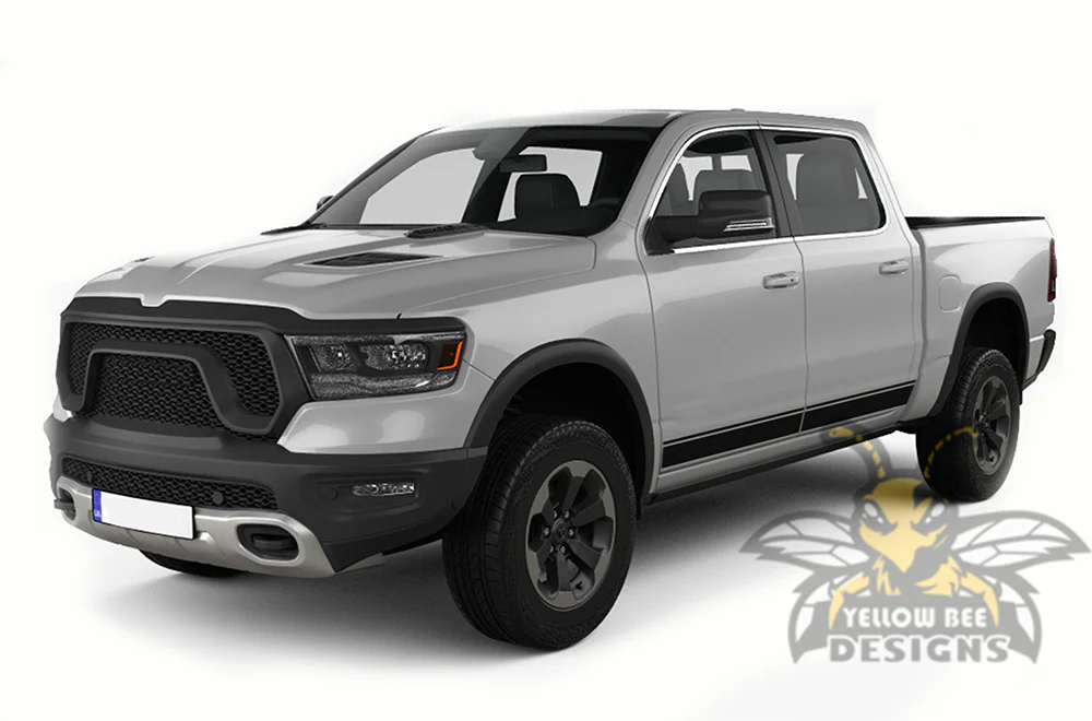 Lower Line Stripes Graphics Kit Vinyl Decal Compatible with Dodge Ram 1500 Crew Cab - Image 2