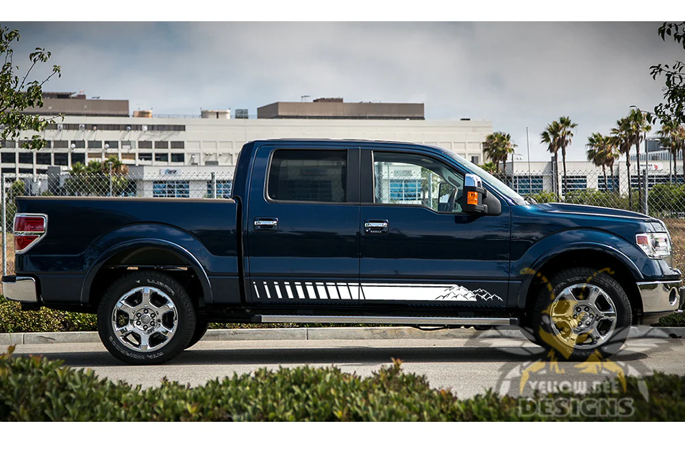 Lower Mountains Stripes Graphics Vinyl Decals Compatible with Ford F150 Super Crew Cab 5.5'' - Image 5