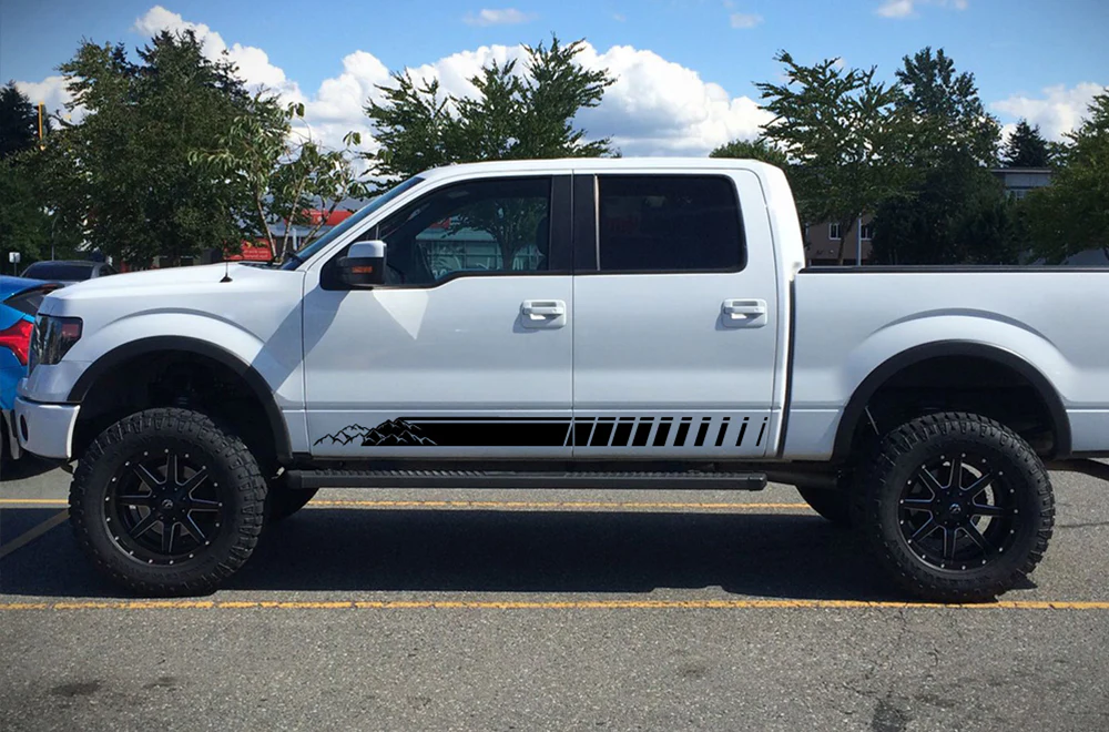 Lower Mountains Stripes Graphics Vinyl Decals Compatible with Ford F150 Super Crew Cab 5.5'' - Image 6