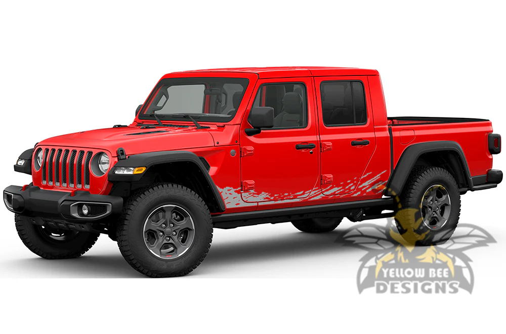 Lower Mud Splash Graphics Kit Vinyl Decal Compatible with Jeep JT Gladiator 4 Door - Image 3