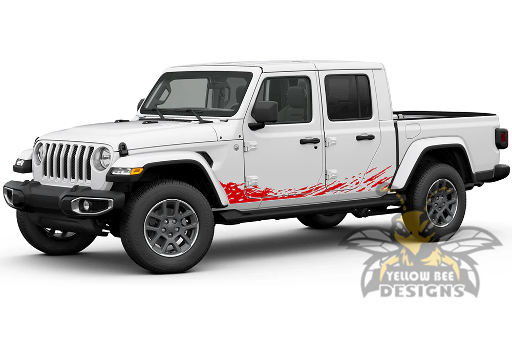 Lower Mud Splash Graphics Kit Vinyl Decal Compatible with Jeep JT Gladiator 4 Door - Image 4