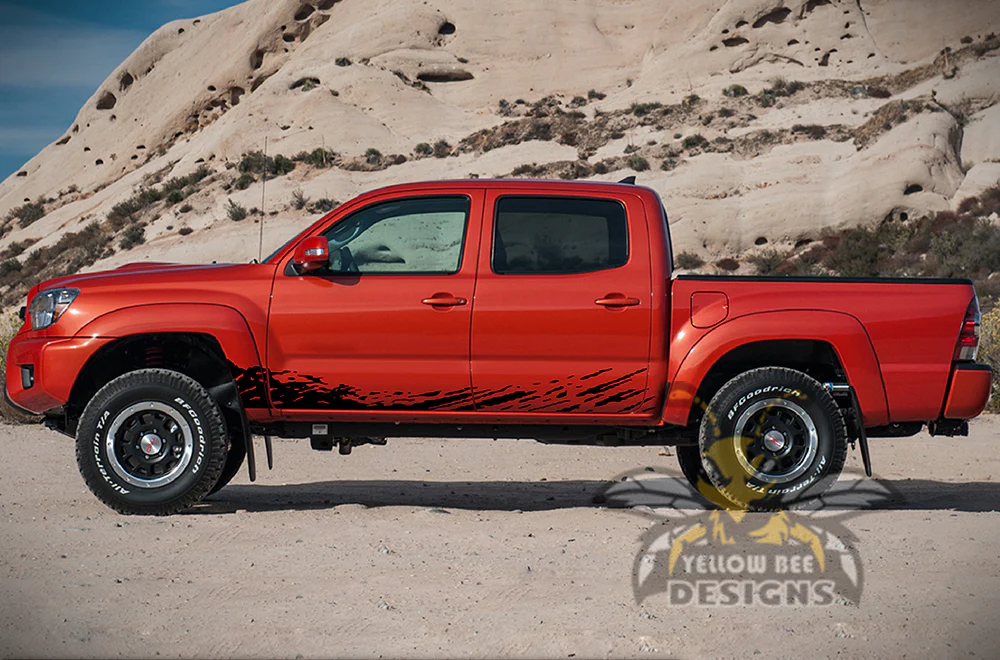 Lower Mud Splash Graphics Kit Vinyl Decal Compatible with Toyota Tacoma Double Cab - Image 3