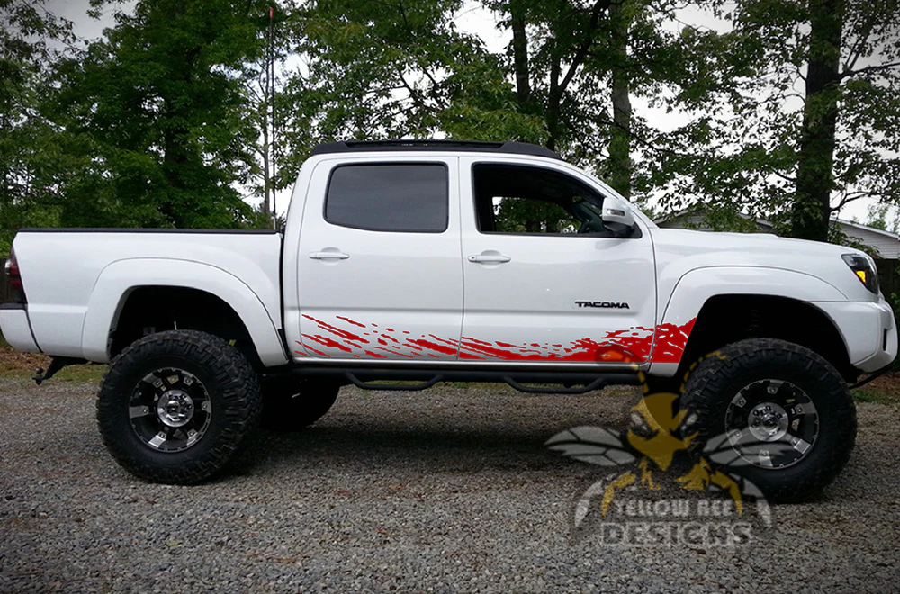 Lower Mud Splash Graphics Kit Vinyl Decal Compatible with Toyota Tacoma Double Cab - Image 4