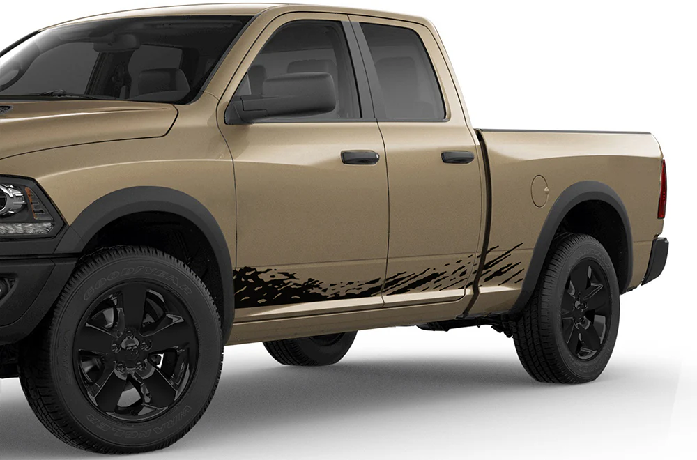 Lower Mud Splash Graphics Kit Vinyl Decals Compatible with Dodge Ram 1500 Quad Cab