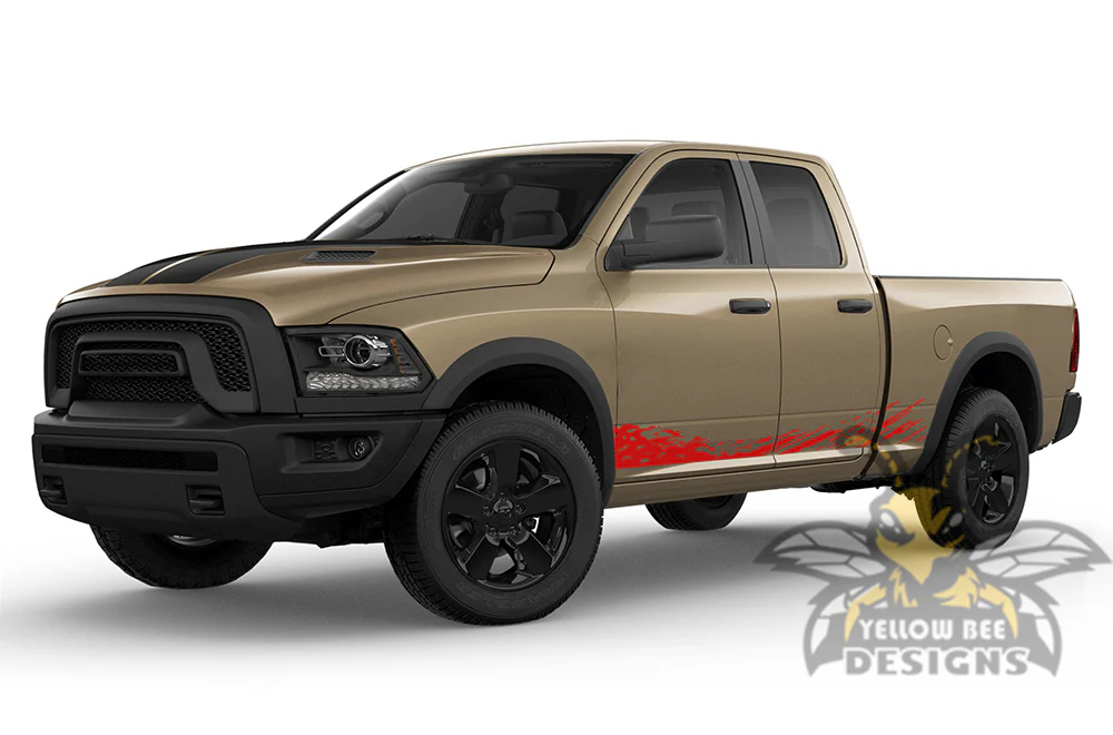 Lower Mud Splash Graphics Kit Vinyl Decals Compatible with Dodge Ram 1500 Quad Cab - Image 4