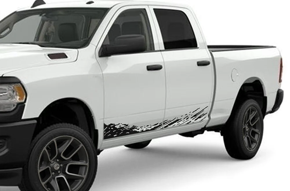 Lower Mud Splash Graphics Kit Vinyl Decals Compatible with Dodge Ram 2500 Crew Cab
