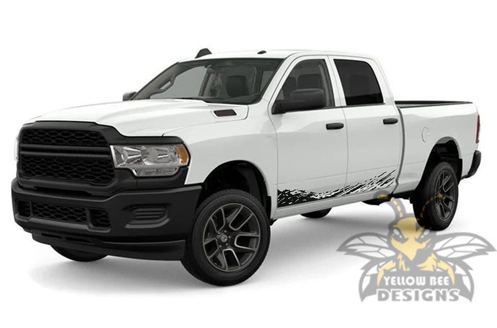 Lower Mud Splash Graphics Kit Vinyl Decals Compatible with Dodge Ram 2500 Crew Cab - Image 2