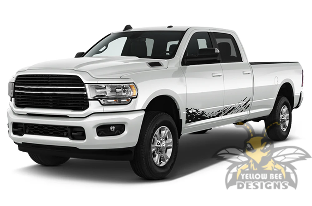Lower Mud Splash Graphics Kit Vinyl Decals Compatible with Dodge Ram Crew Cab 3500 Bed 8” - Image 2