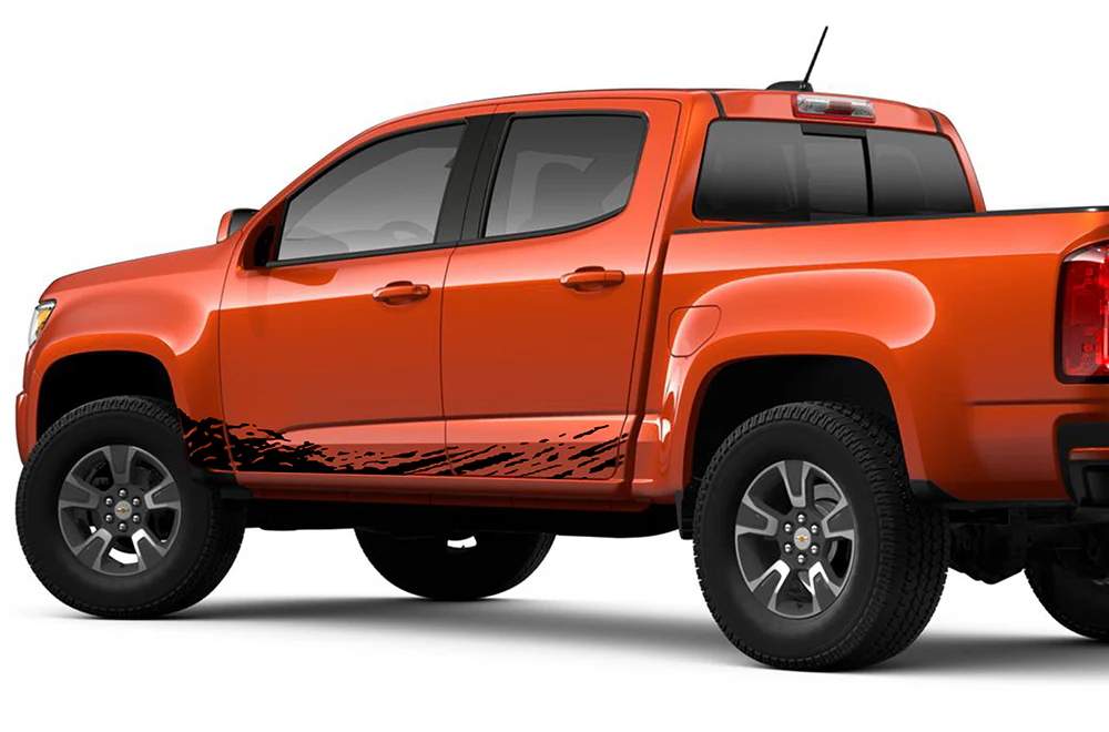 Lower Mud Splash Graphics Vinyl Decals Compatible with Chevrolet Colorado Crew Cab