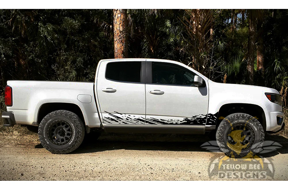 Lower Mud Splash Graphics Vinyl Decals Compatible with Chevrolet Colorado Crew Cab - Image 2
