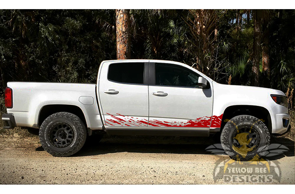 Lower Mud Splash Graphics Vinyl Decals Compatible with Chevrolet Colorado Crew Cab - Image 3