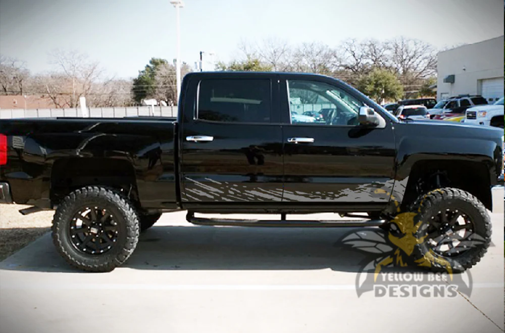 Lower Mud Splash Graphics Vinyl Decals Compatible with Chevrolet Silverado 1500 Crew Cab - Image 3