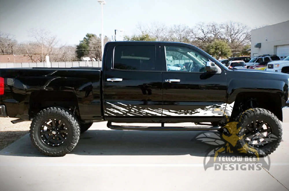 Lower Mud Splash Graphics Vinyl Decals Compatible with Chevrolet Silverado 1500 Crew Cab - Image 5