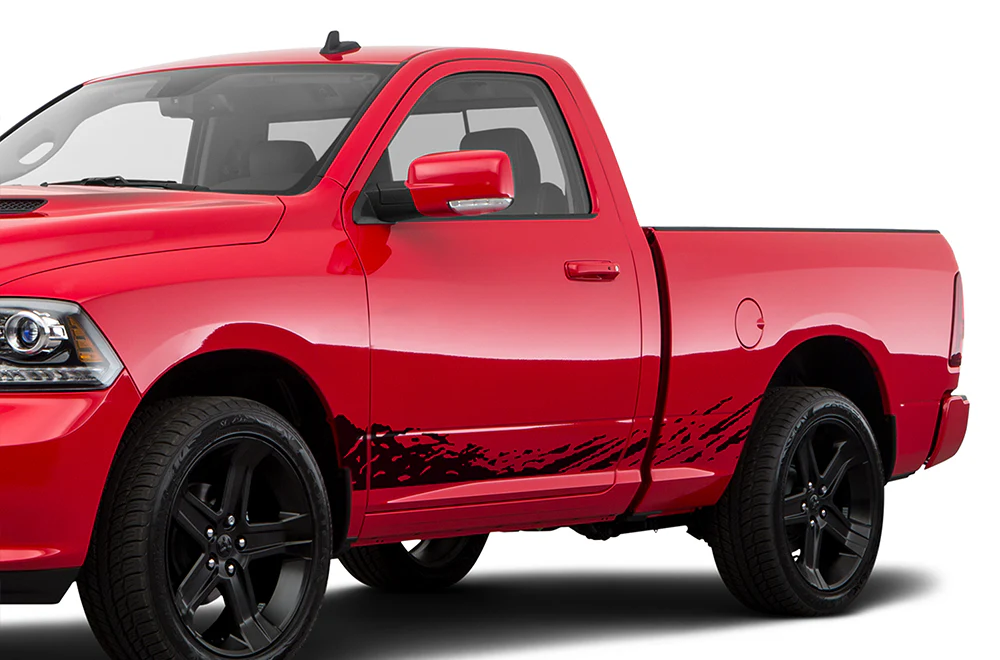 Lower Mud Splash Graphics Vinyl Decals Compatible with Dodge Ram Regular Cab 1500