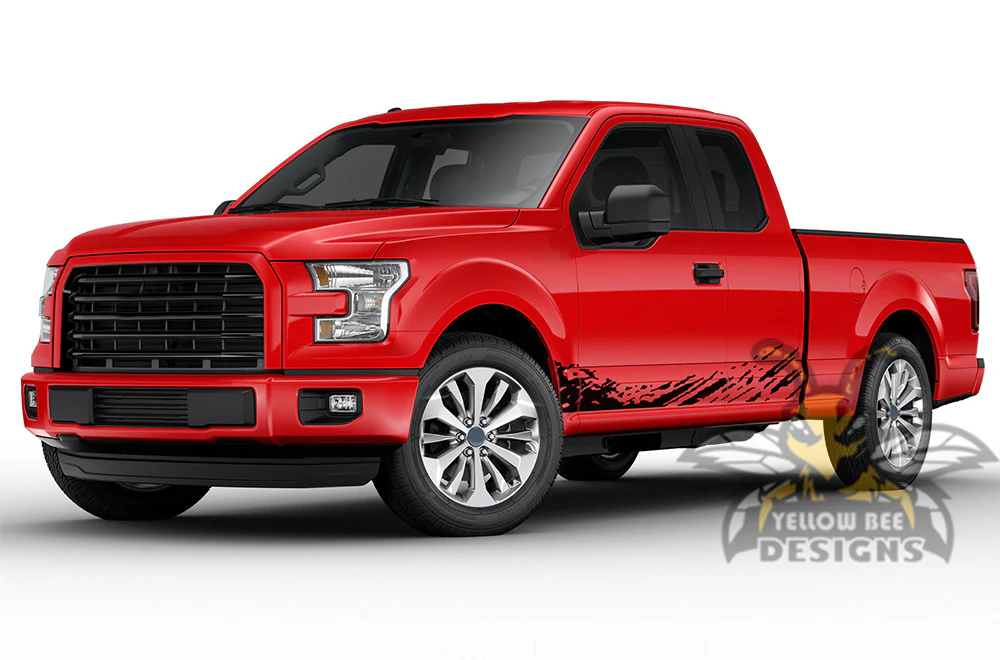 Lower Mud Splash Graphics Vinyl Decals Compatible with Ford F150 Super Cab 6.5'' - Image 2