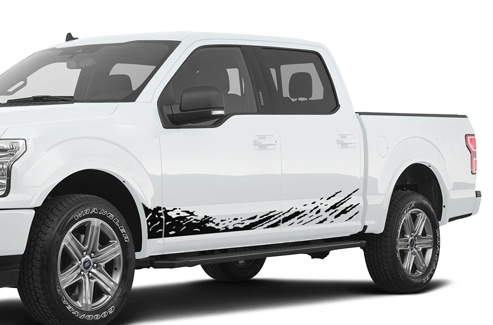 Lower Mud Splash Graphics Vinyl Decals Compatible with Ford F150 Super Crew Cab 5.5''