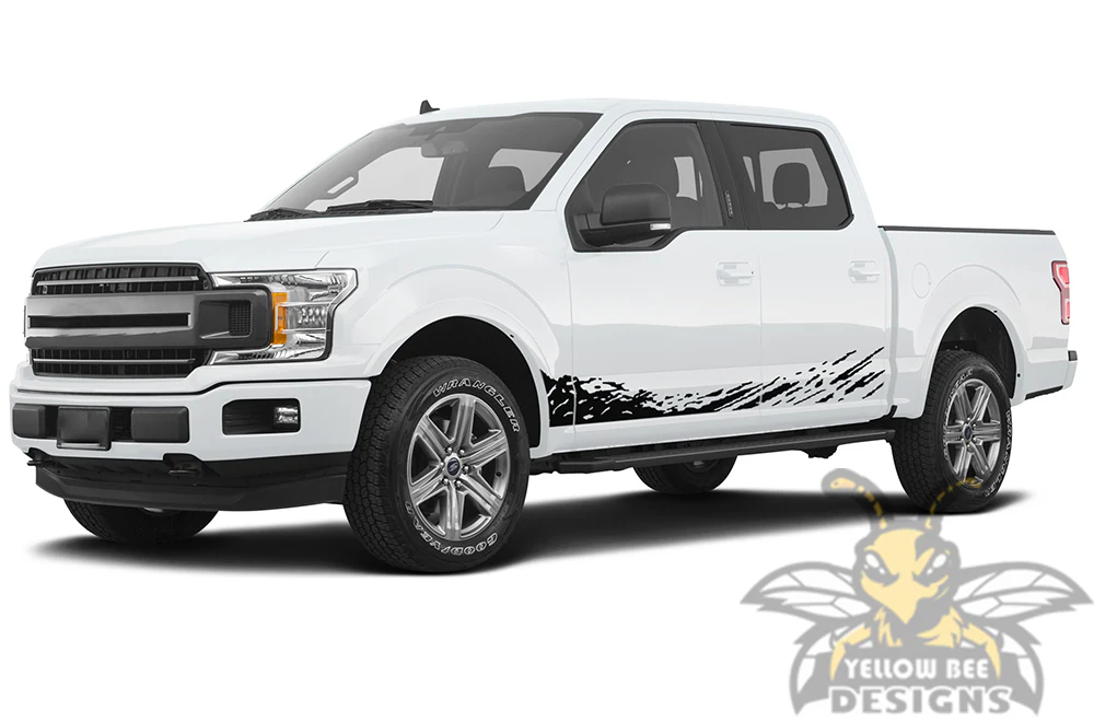 Lower Mud Splash Graphics Vinyl Decals Compatible with Ford F150 Super Crew Cab 5.5'' - Image 2