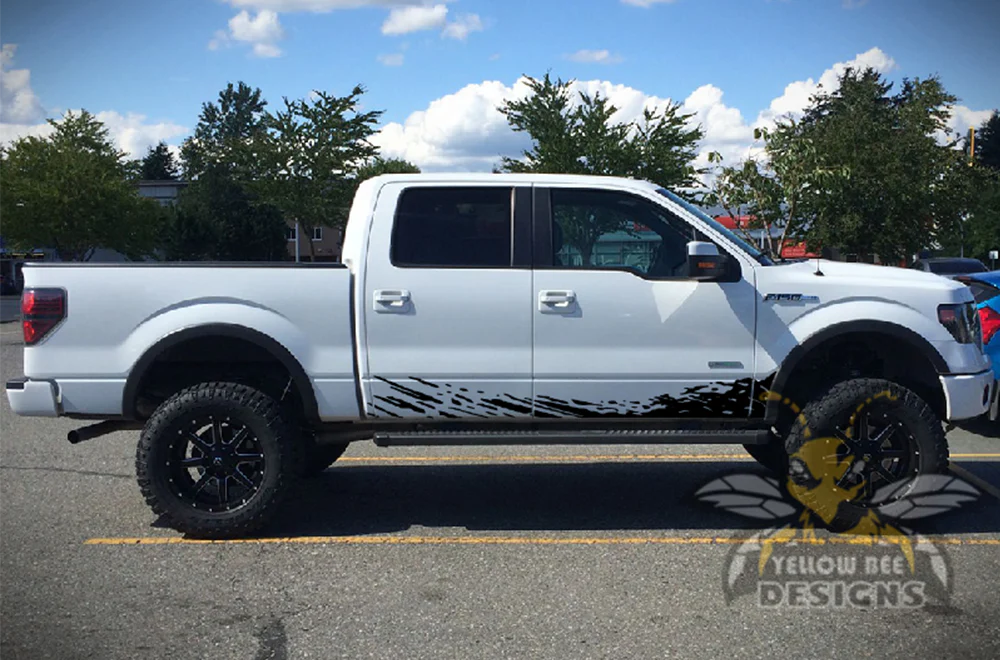 Lower Mud Splash Graphics Vinyl Decals Compatible with Ford F150 Super Crew Cab 5.5'' - Image 3