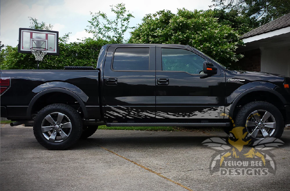 Lower Mud Splash Graphics Vinyl Decals Compatible with Ford F150 Super Crew Cab 5.5'' - Image 4