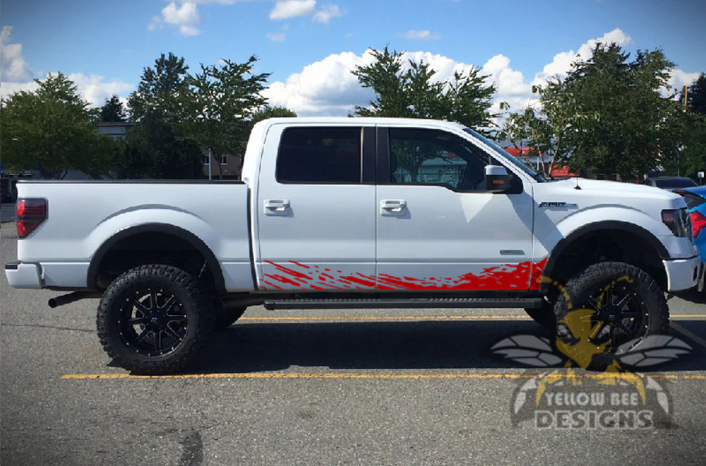Lower Mud Splash Graphics Vinyl Decals Compatible with Ford F150 Super Crew Cab 5.5'' - Image 5