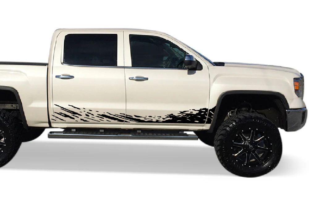 Lower Mud Splash Graphics Vinyl Decals Compatible with GMC Sierra Crew Cab - Image 3