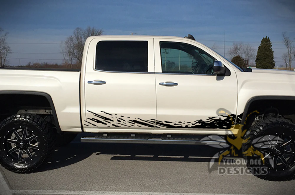 Lower Mud Splash Graphics Vinyl Decals Compatible with GMC Sierra Crew Cab - Image 4