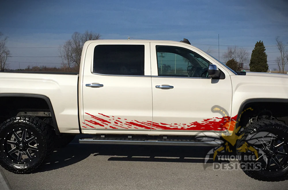 Lower Mud Splash Graphics Vinyl Decals Compatible with GMC Sierra Crew Cab - Image 6