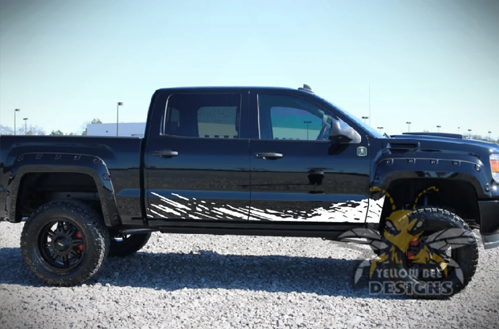 Lower Mud Splash Graphics Vinyl Decals Compatible with GMC Sierra Crew Cab - Image 7