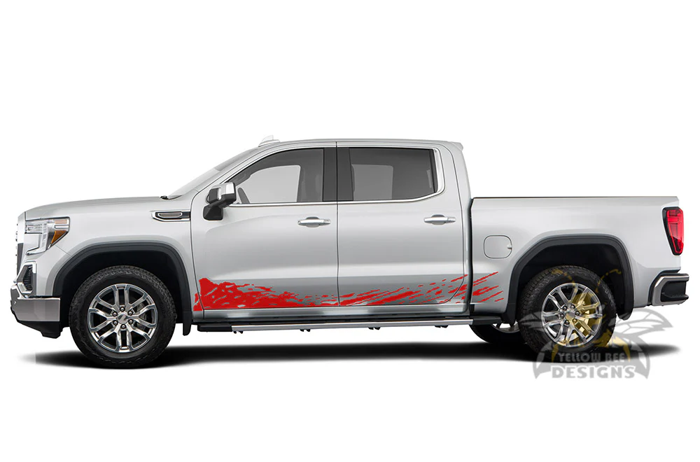 Lower Mud Splash Graphics Vinyl Decals Compatible with GMC Sierra Crew Cab - Image 9