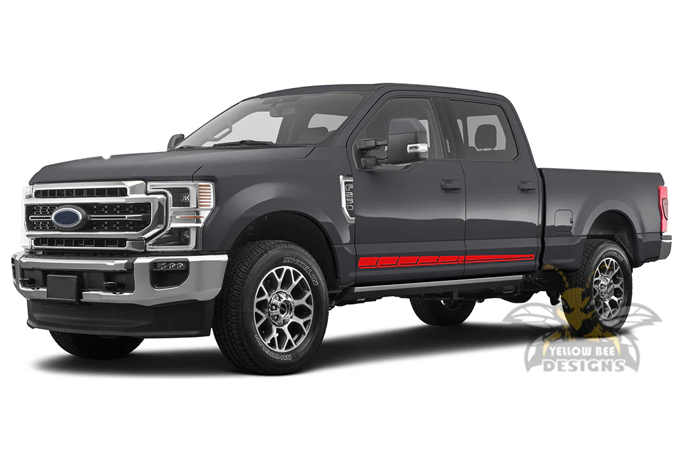 Lower Rocker Edge Stripes Graphics Vinyl Decals Compatible with Ford F250 - Image 3
