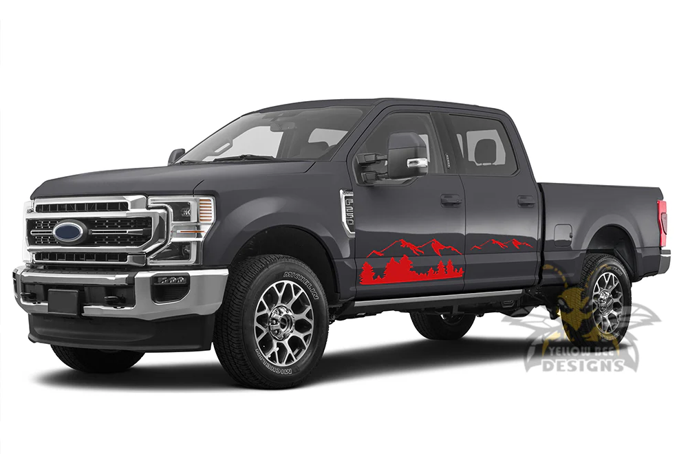 Lower Rocker Mountain Side Graphics Vinyl Decals Compatible with Ford F250 - Image 3