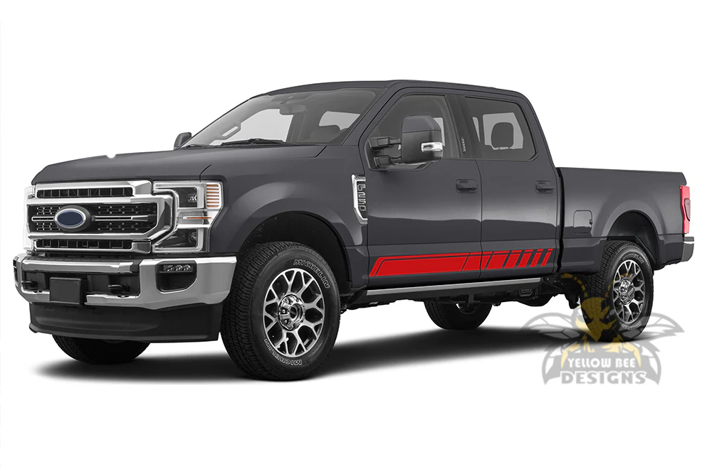 Lower Rocker Panel Stripes Graphics Vinyl Decals Compatible with Ford F250 - Image 3