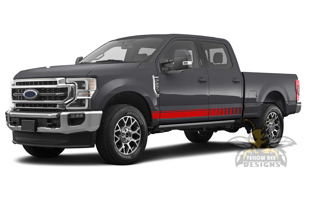 Lower Rocker Side Stripes Graphics Vinyl Decals Compatible with Ford F250 - Image 3