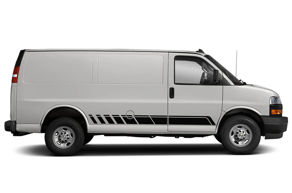 Lower Rocker Stripes Graphics Vinyl Decals Compatible with Chevrolet Express