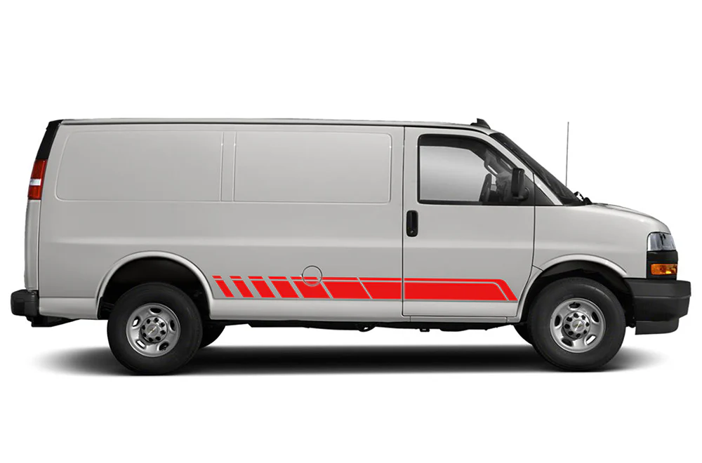 Lower Rocker Stripes Graphics Vinyl Decals Compatible with Chevrolet Express - Image 2